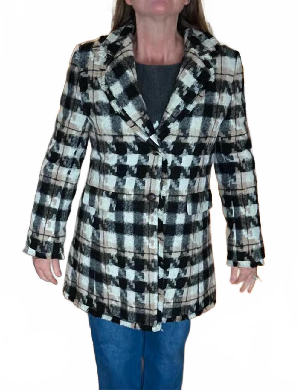 NEW BOHO CHIC ladies longer checkered coat in multi